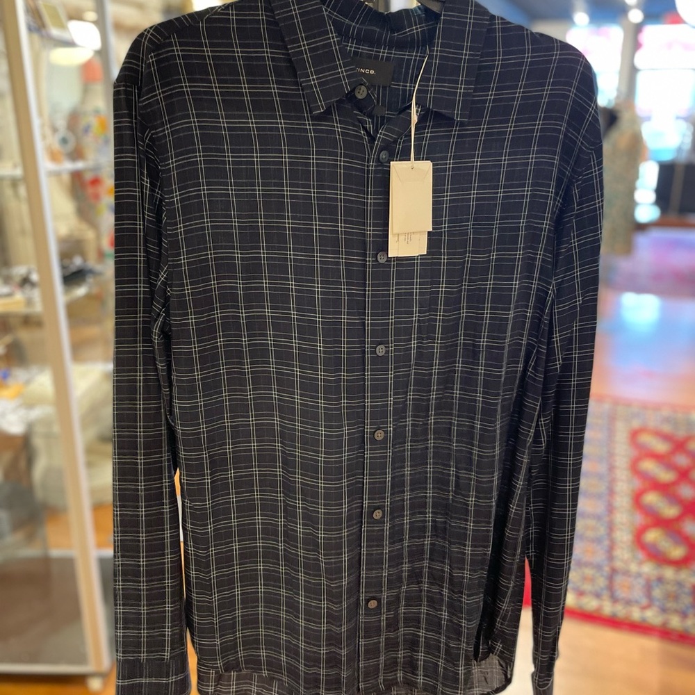 NWT Vince Men's Plaid Button-Up Shirt sz Medium - Picture 13 of 13